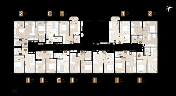 
  Продается 1-комн. квартира 34 м², в ЖК ГРЕЙД, литер 13. Фото 2.