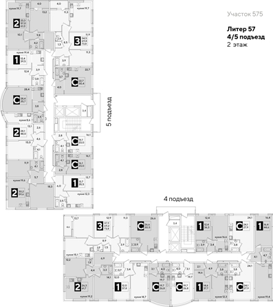 
  Продается 2-комн. квартира 61 м², в ЖК Самолет, литера 57. Фото 2.