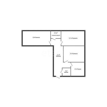 
  Продается 3-комн. квартира 60 м². Фото 1.