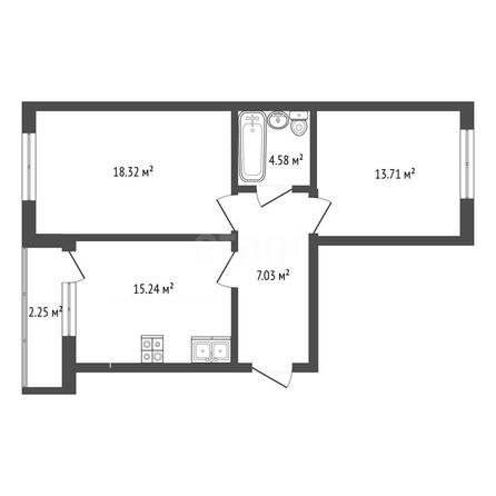 
  Продается 2-комн. квартира 59.7 м². Фото 6.