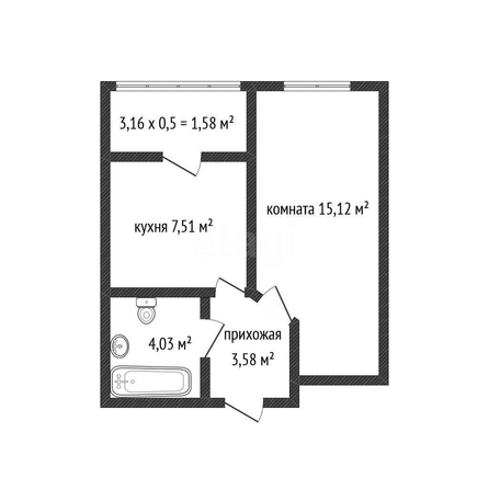 
  Продается 1-комн. квартира 30.3 м², в ЖК Архитектор, литера 5.1. Фото 1.