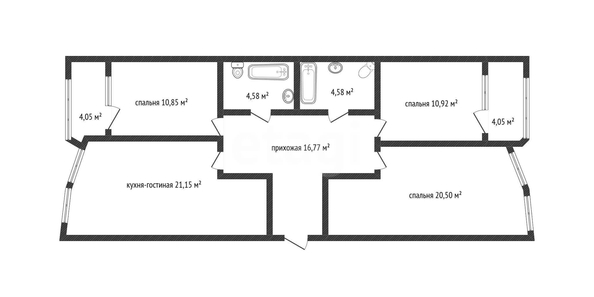 
  Продается 3-комн. квартира 91.8 м², в ЖК Режиссёр, литера 3. Фото 1.
