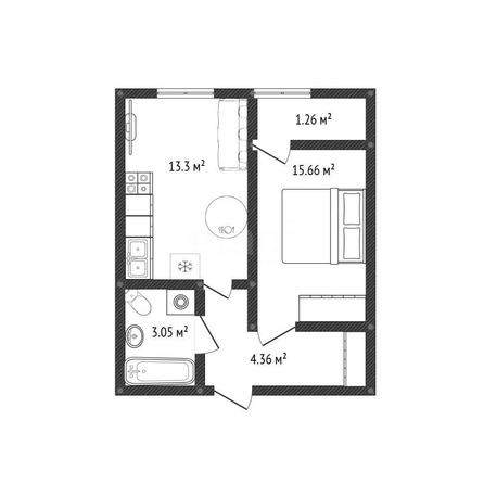 
  Продается 1-комн. квартира 36.1 м². Фото 1.