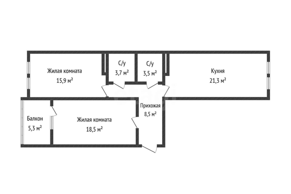 
  Продается 2-комн. квартира 71.4 м². Фото 1.