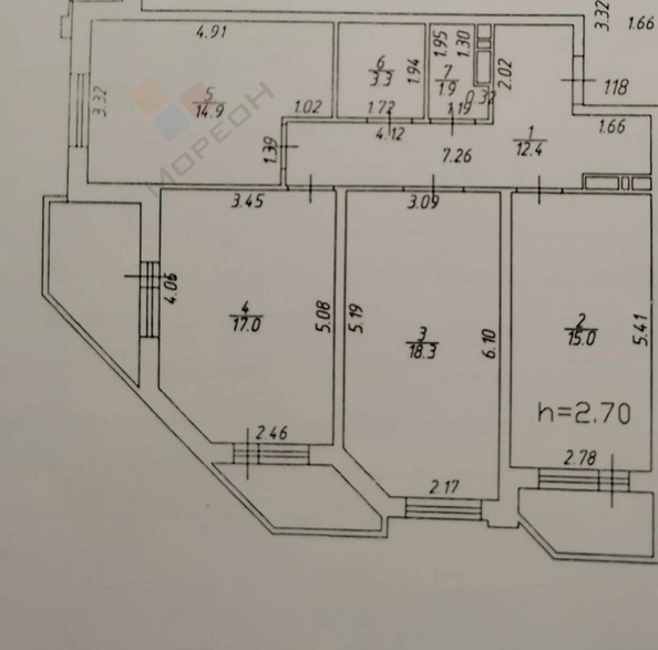 
   Продам 3-комнатную, 82.8 м², Таманская ул, 153 к2

. Фото 34.