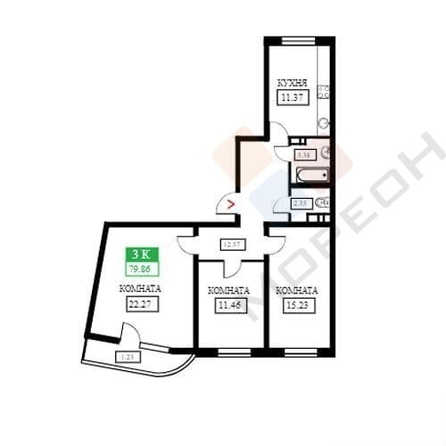 
   Продам 3-комнатную, 76.8 м², Воронежская ул, 47/11

. Фото 15.