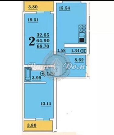 
   Продам 2-комнатную, 71 м², Маршала Жукова ул, 1к5

. Фото 13.