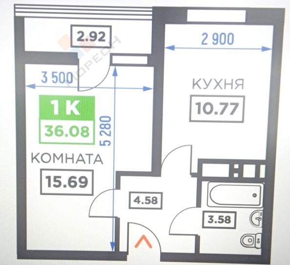 
   Продам 1-комнатную, 35 м², Воронежская ул, 47Д

. Фото 9.