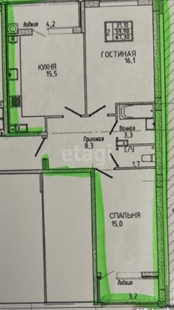 
  Продается 2-комн. квартира, 67.9 м², Российский пр-кт, д. 13
. Фото 14.