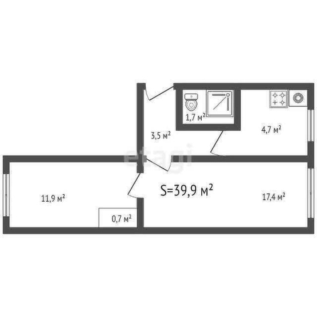 
  Продается 2-комн. квартира, 39.9 м², Мира ул, д. 367/1
. Фото 2.