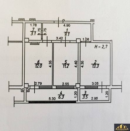 
  Продается 2-комн. квартира 58 м². Фото 12.