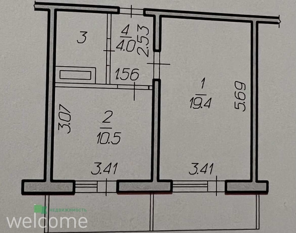 
  Продается 1-комн. квартира, 41.5 м², Пирогова ул, д. 102/1
. Фото 11.