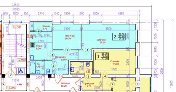 
  Продается 2-комн. квартира, 54.8 м², Ландшафтная ул, д. 2а
. Фото 18.