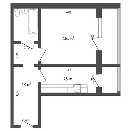 
   Продам 1-комнатную, 21 м², Ясеновская ул, 36

. Фото 12.