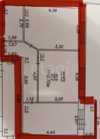 
   Продам 2-комнатную, 49.8 м², Пригородная ул, 251а/4

. Фото 15.