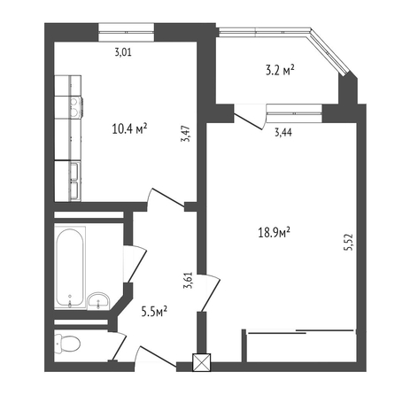 
   Продам 1-комнатную, 31 м², Тюльпановая ул, 12

. Фото 8.