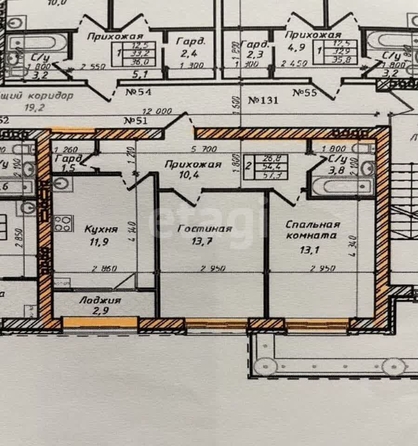 
   Продам 2-комнатную, 57.3 м², Алмазная ул, 20/3

. Фото 30.