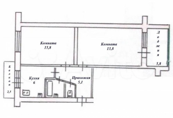 
  Продается 2-комн. квартира 50 м². Фото 1.
