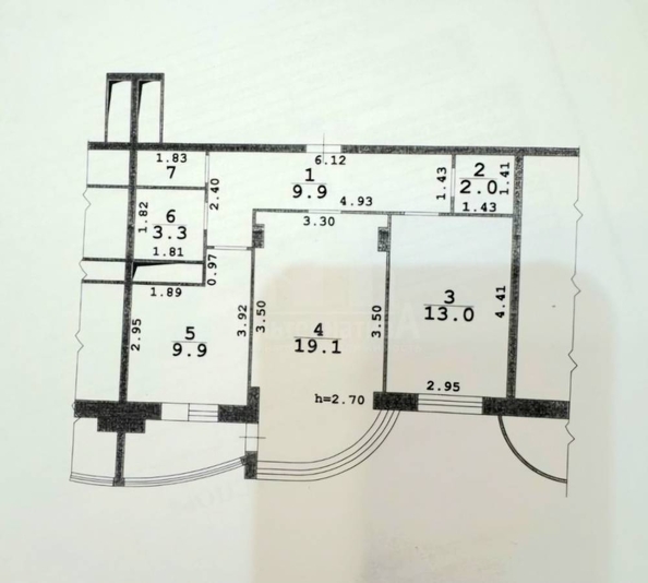 
  Продается 2-комн. квартира 58.9 м². Фото 2.