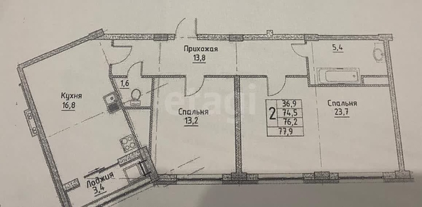 
  Продается 2-комн. квартира 78.9 м². Фото 1.
