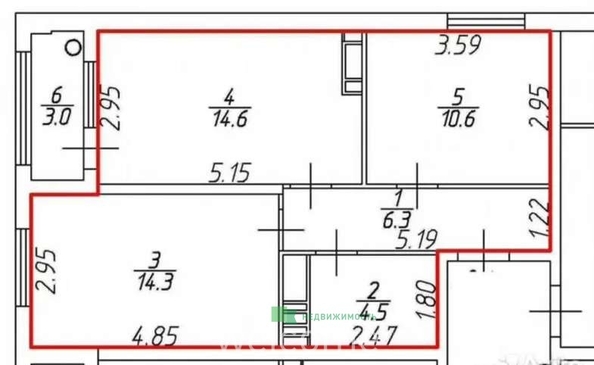 
  Продается 2-комн. квартира 54 м². Фото 10.