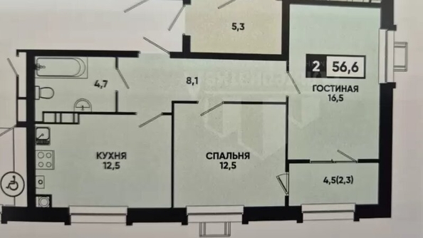 
  Продается 2-комн. квартира 60 м². Фото 4.