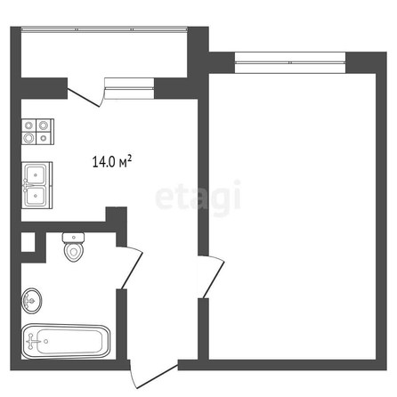 
   Продам 1-комнатную, 45 м², Матрёны Наздрачёвой ул, 3/3  1

. Фото 13.