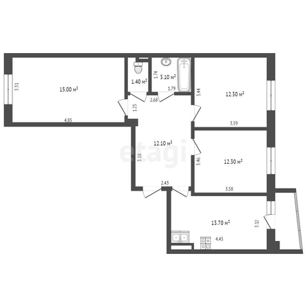 
   Продам 3-комнатную, 70.9 м², Тухачевского ул, 21/4

. Фото 15.