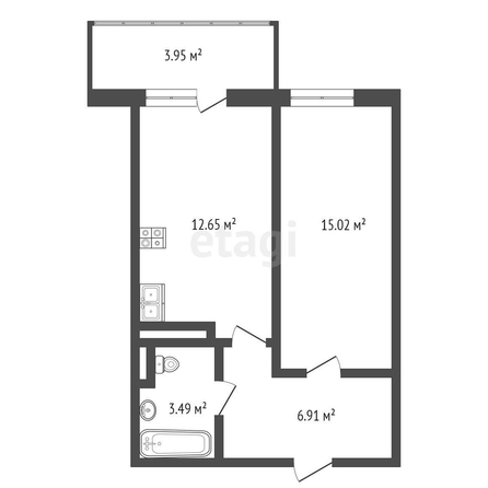 
   Продам 1-комнатную, 42 м², Чапаева ул, 4б/1

. Фото 11.