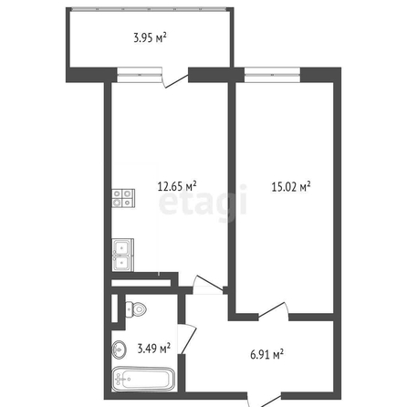 
   Продам 1-комнатную, 42 м², Чапаева ул, 4б/1

. Фото 12.