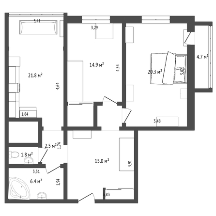 
   Продам 3-комнатную, 127 м², Пушкина ул, 65в

. Фото 20.