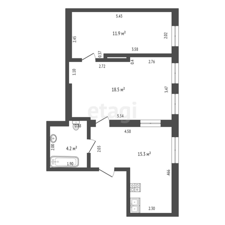 
   Продам 2-комнатную, 49.9 м², Мира ул, 247/38

. Фото 14.