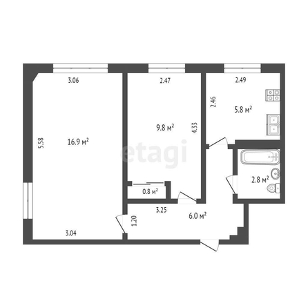 
   Продам 2-комнатную, 50.2 м², Чехова ул, 79/1

. Фото 20.