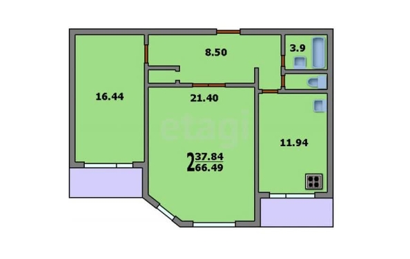 
   Продам 2-комнатную, 74.3 м², Серова ул, 470/3

. Фото 20.