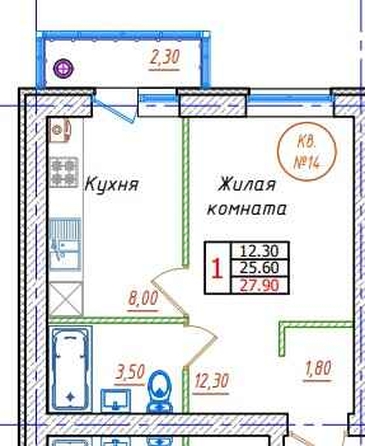 
   Продам 1-комнатную, 27.7 м², Антона Чехова ул, 42

. Фото 12.