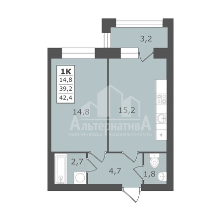 
  Продается 1-комн. квартира, 42.4 м², Им. Рыбникова ул
. Фото 1.