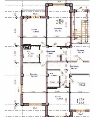 
   Продам 2-комнатную, 78.2 м², Парковая ул

. Фото 2.