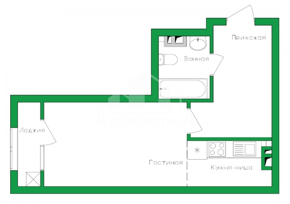 
   Продам 1-комнатную, 40.3 м², Гоголя ул

. Фото 20.