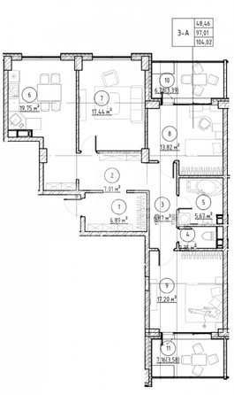 
   Продам 3-комнатную, 104.02 м², Желябова ул

. Фото 2.