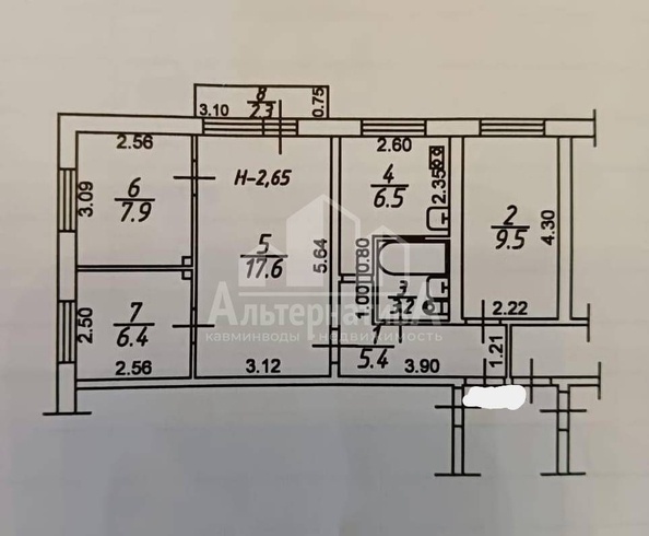 
  Продается 4-комн. квартира, 56.5 м², Андрея Губина ул
. Фото 21.