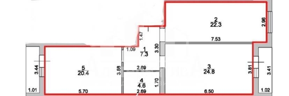 
  Продается 2-комн. квартира 79.4 м². Фото 2.