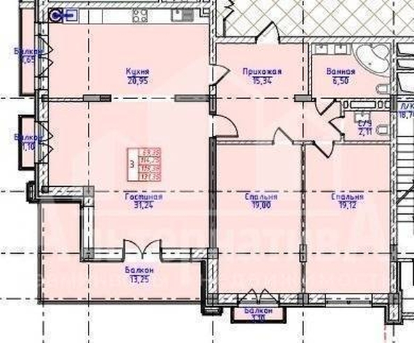 
   Продам 1-комнатную, 60.6 м², Виноградная ул

. Фото 6.