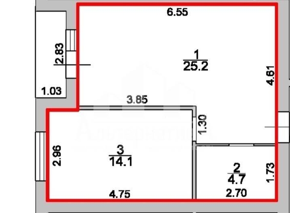 
   Продам 1-комнатную, 47 м², Замковая ул

. Фото 23.