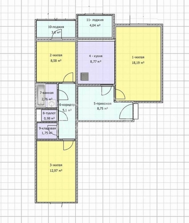 
   Продам 3-комнатную, 75 м², М.Расковой ул

. Фото 15.