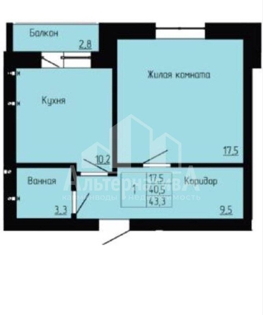 
   Продам 1-комнатную, 43.3 м², Орджоникидзе ул

. Фото 1.