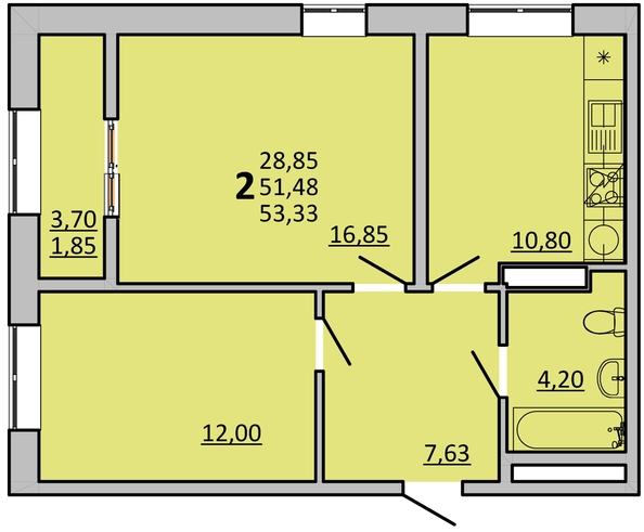 
  Продается 2-комн. квартира 62 м², в ЖК Фрейм, 11Б. Фото 1.