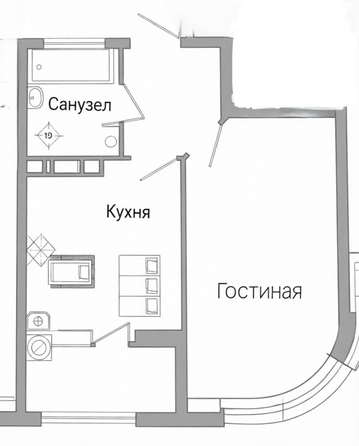 
  Продается 1-комн. квартира 36 м². Фото 10.