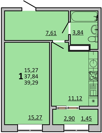 
  Продается 1-комн. квартира 39.15 м², в ЖК Фрейм, 11Б. Фото 1.