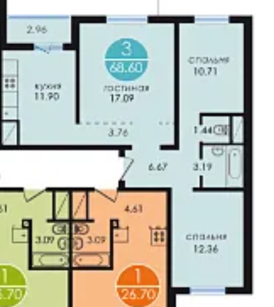 
  Продается 3-комн. квартира 72 м². Фото 19.