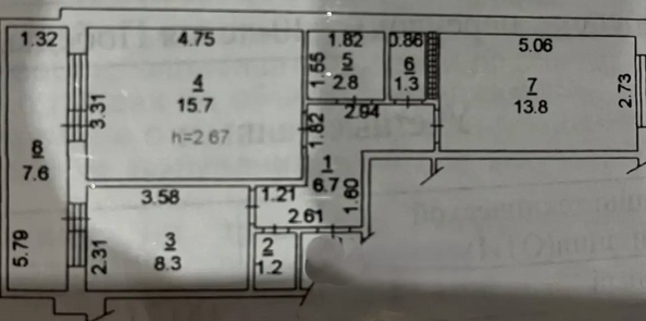 
  Продается 2-комн. квартира 60 м². Фото 6.